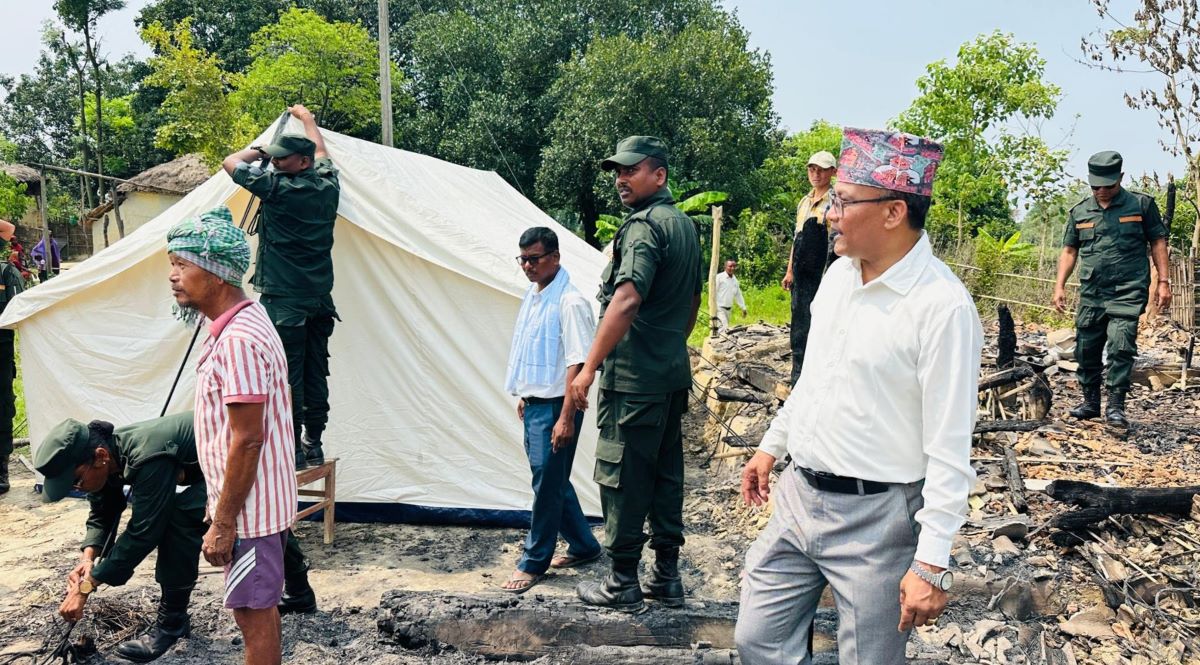 आगलागी पीडित थापामगर परिवारलाई आवास र राहत