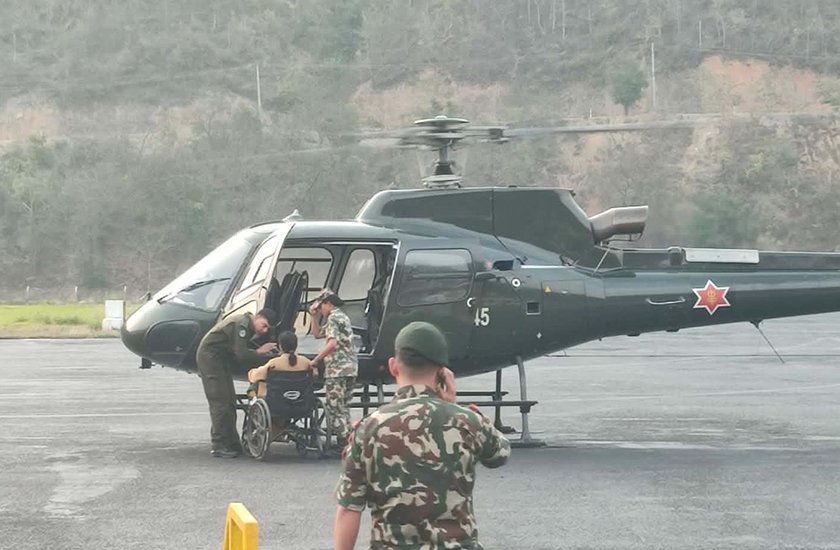 स्थानीयको आक्रमणबाट घाइते चार जनाहेलिकप्टरमार्फत उद्धार 