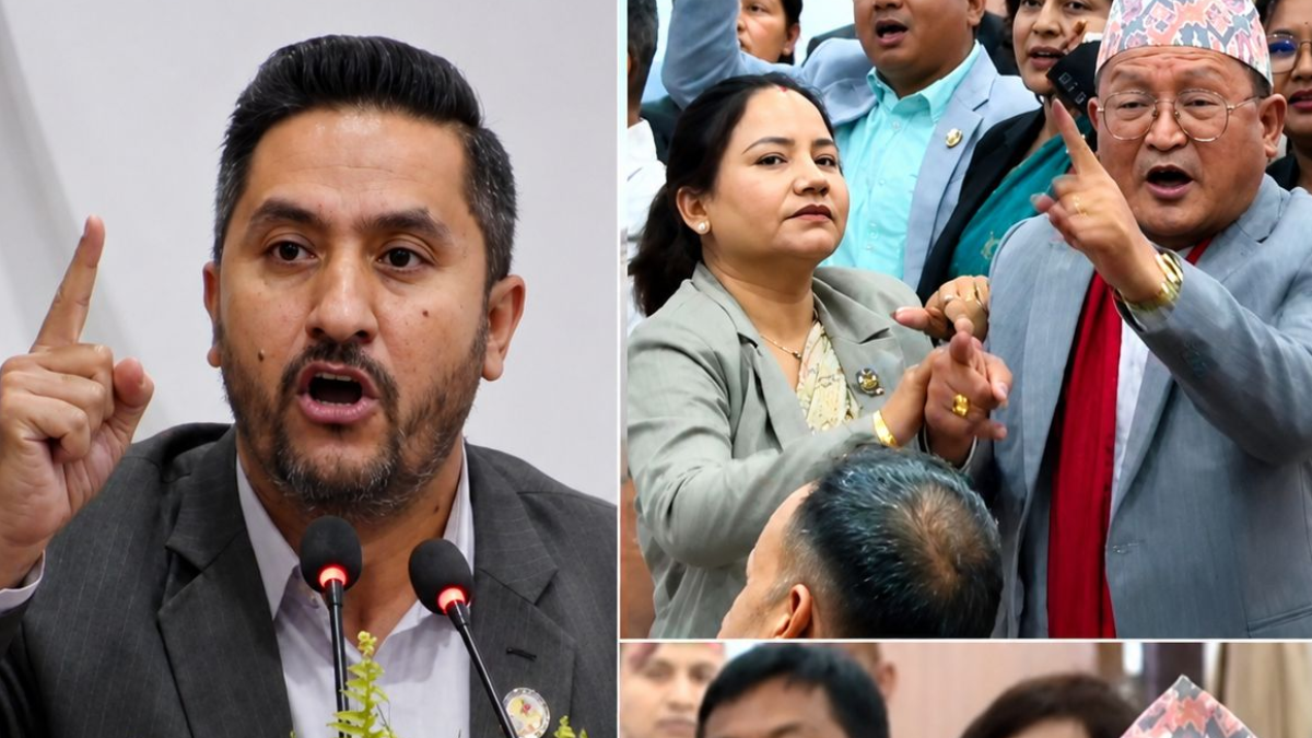 संसद्‍मा देखियो रोचक दृश्य: खरेलले बोल्दाबोल्दै केरुङले औँला ठड्याउँदै पाखुरा सुर्किन थालेपछि
